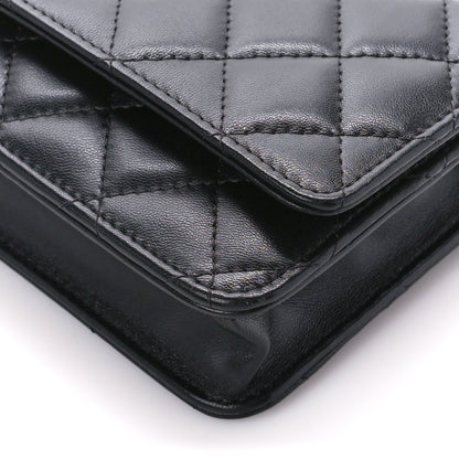 Chanel Lambskin Quilted Wallet On Chain WOC Black 11 of 11