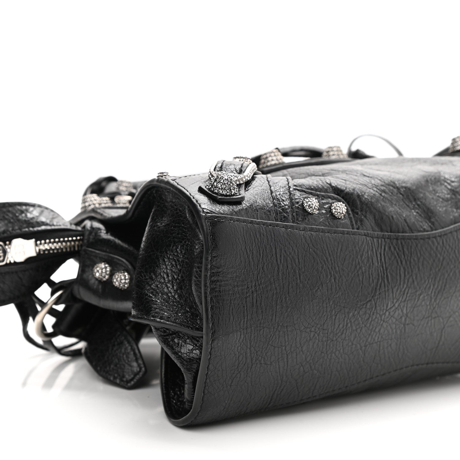 Balenciaga Agneau Arena Crystal Neo Cagole Handbag XS Black 9 of 11