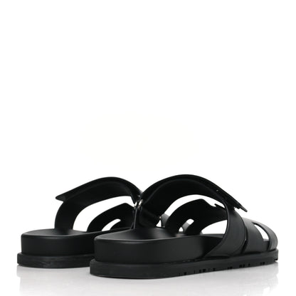 Hermes Calfskin Womens Chypre Sandals 40 Black 4 of 9