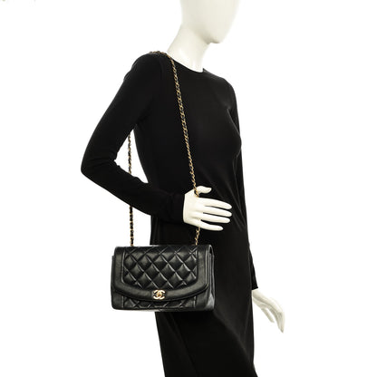 Chanel Lambskin Quilted Medium Single Flap Navy Blue 2 of 10