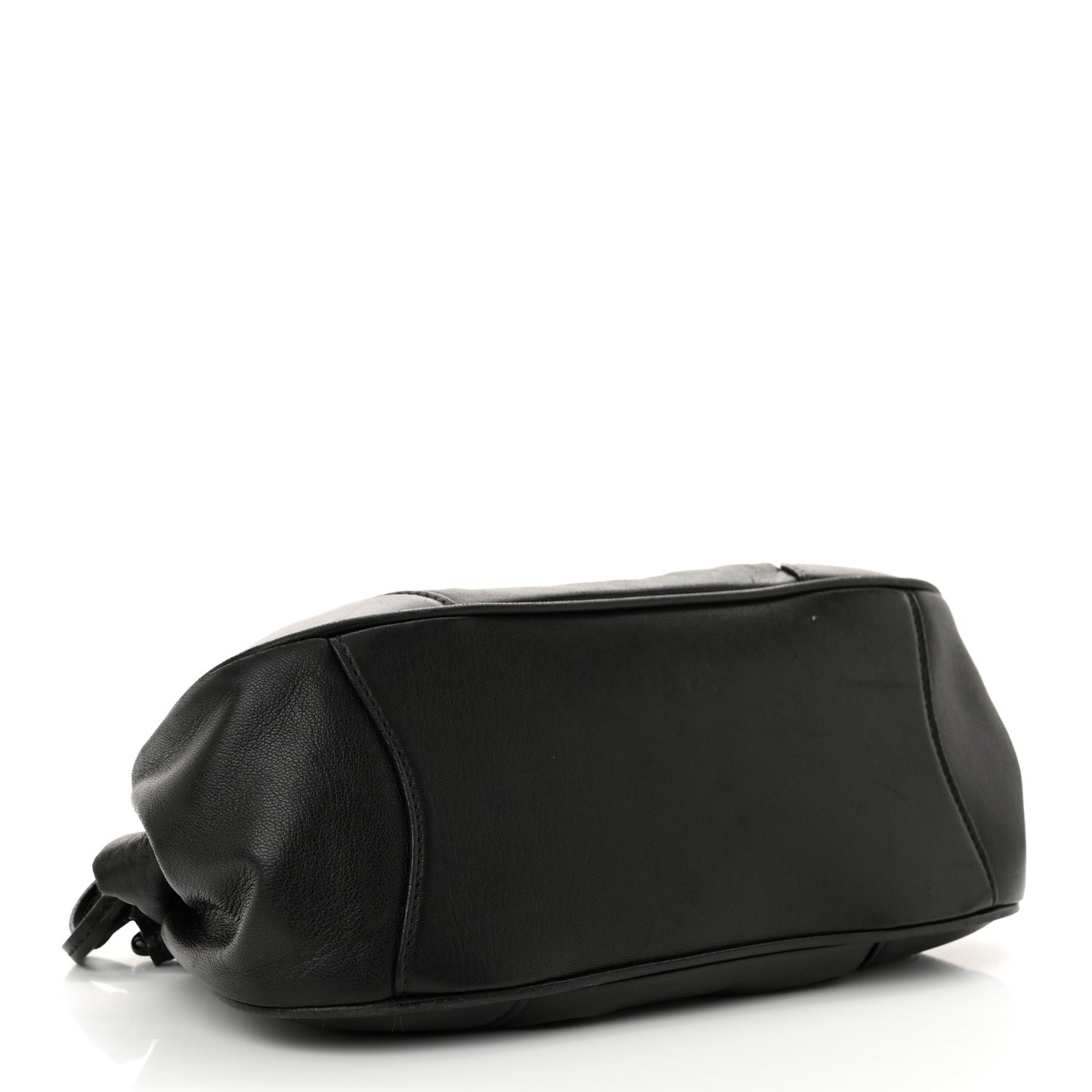 Nappa Kisslock Small Frame Shoulder Bag Black