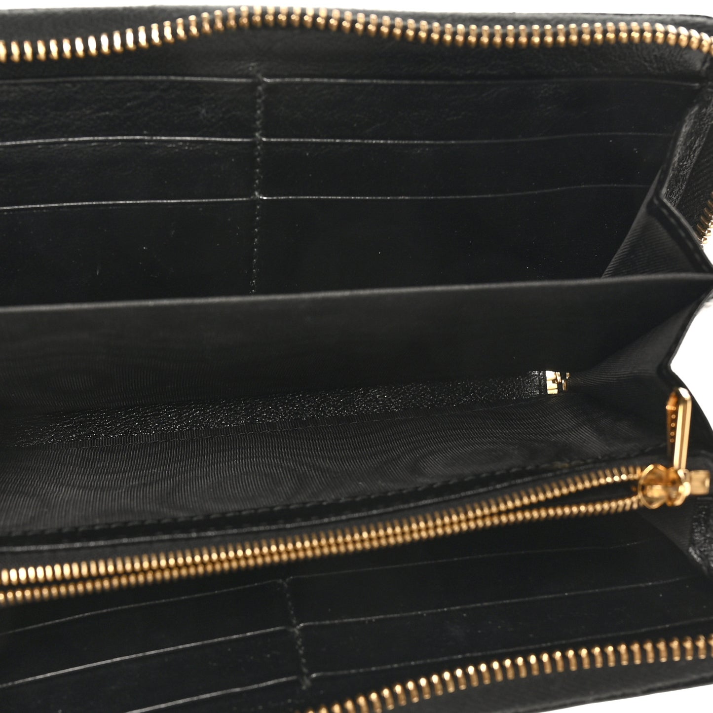 Calfskin Web Rajah Zip Around Wallet Black
