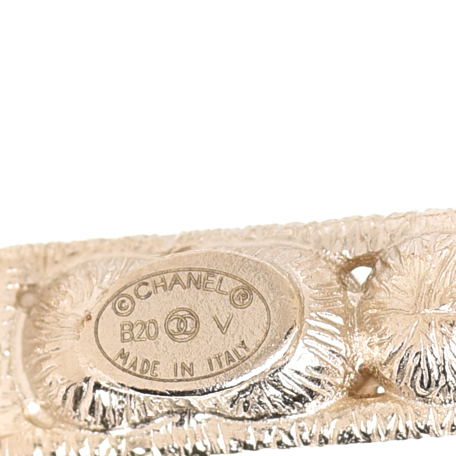 Chanel Crystal Cha-Nel Logo Drop Earrings Gold 4 of 5