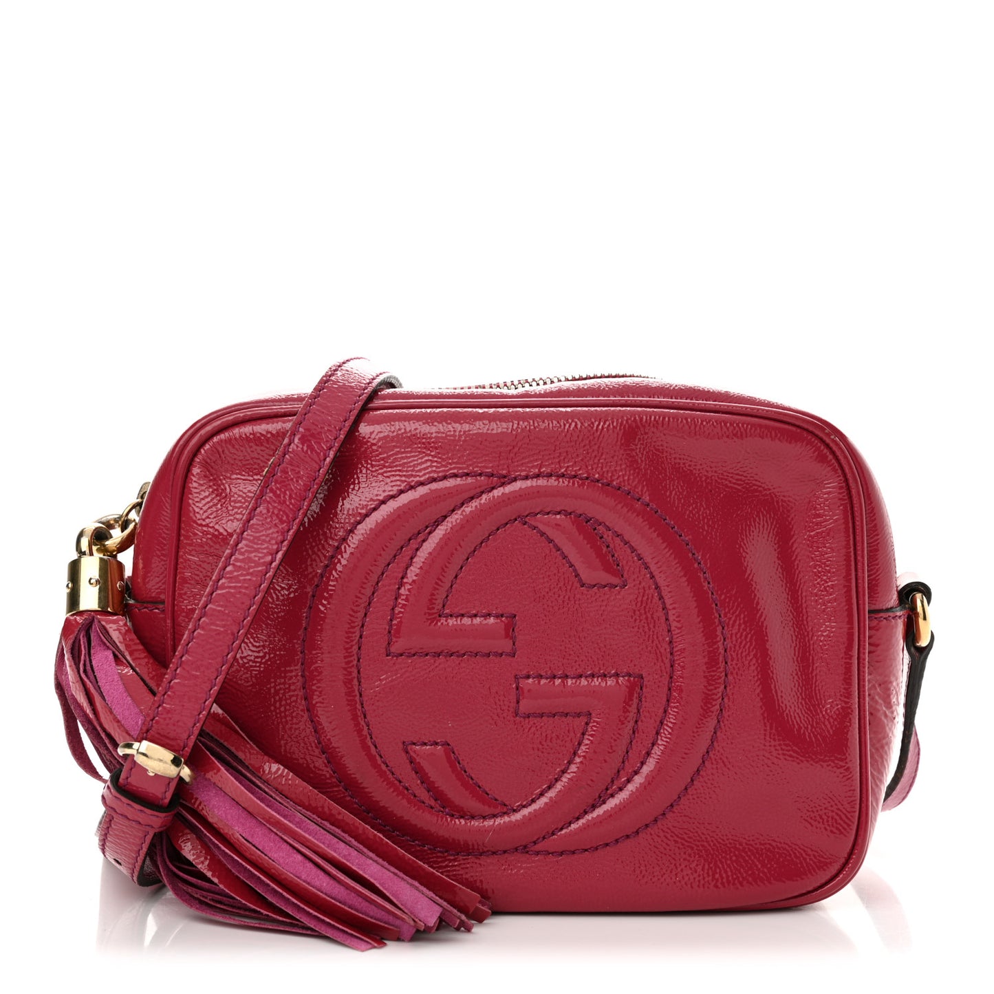 Soft Patent Small Soho Disco Bag Bright Bougainvillea