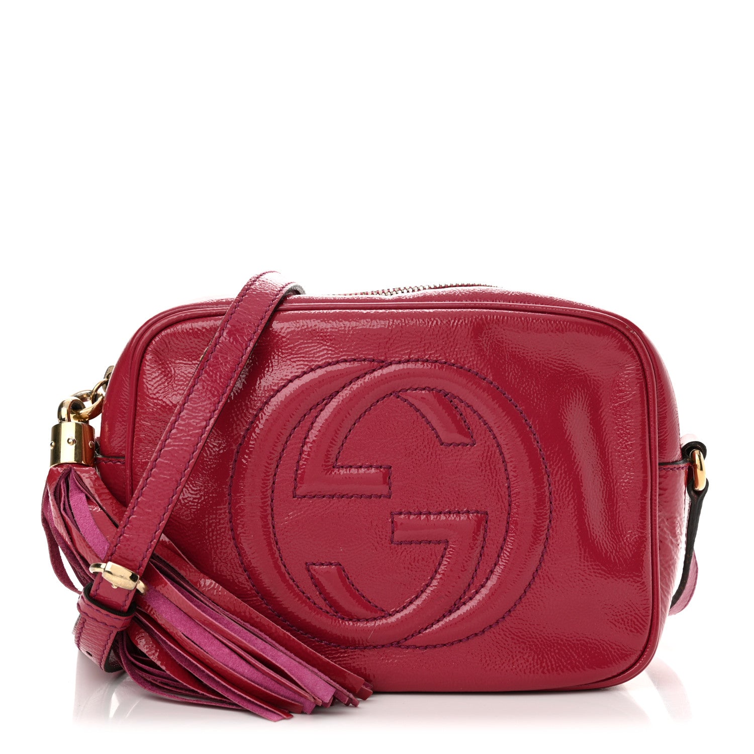 Gucci Soft Patent Small Soho Disco Bag Bright Bougainvillea 1 of 18