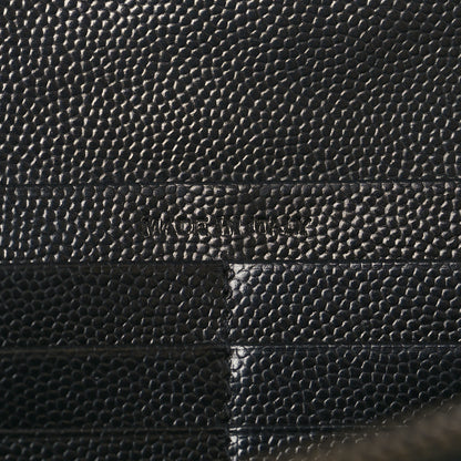Saint Laurent Grain De Poudre Matelasse Chevron Monogram Monochrome Flap Wallet Black 7 of 8