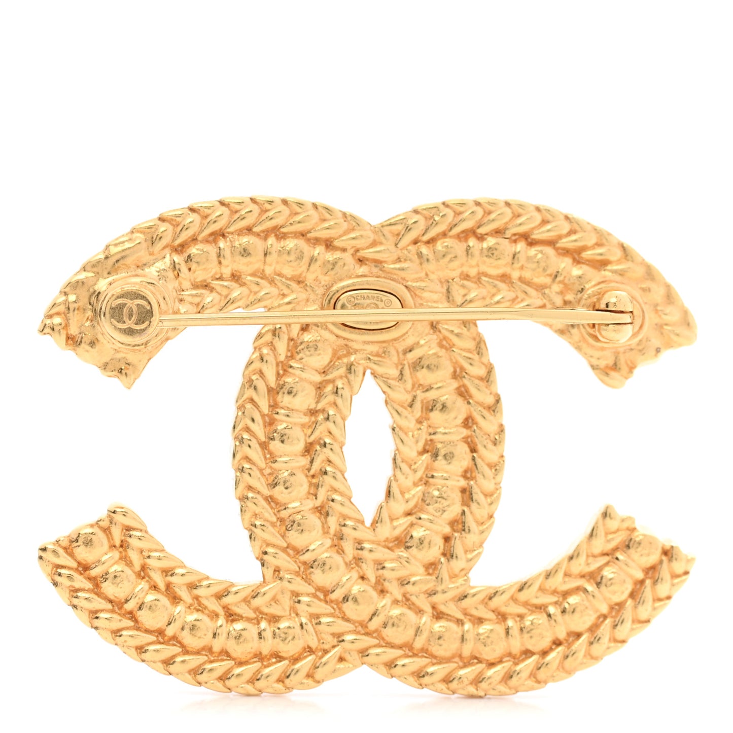Crystal CC Brooch Gold