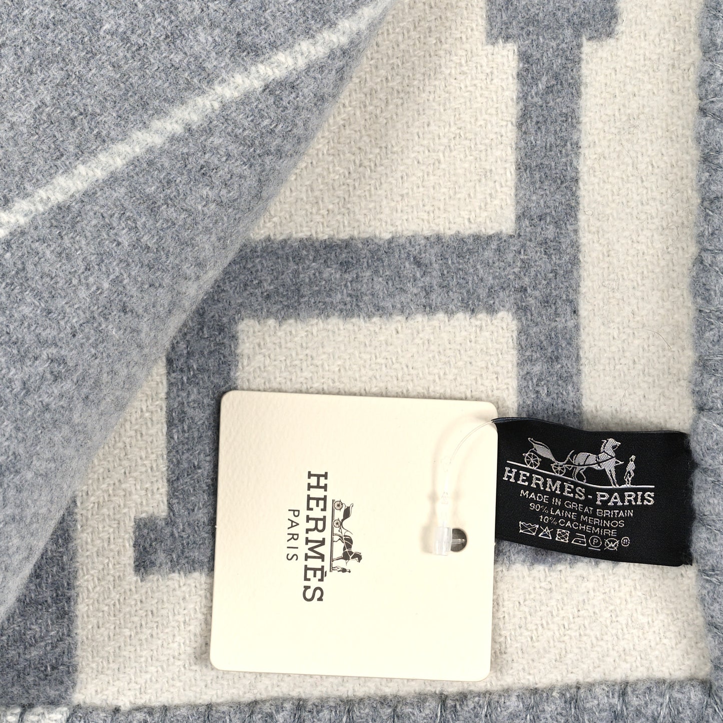 Wool Cashmere Avalon III Blanket Ecru Gris Clair