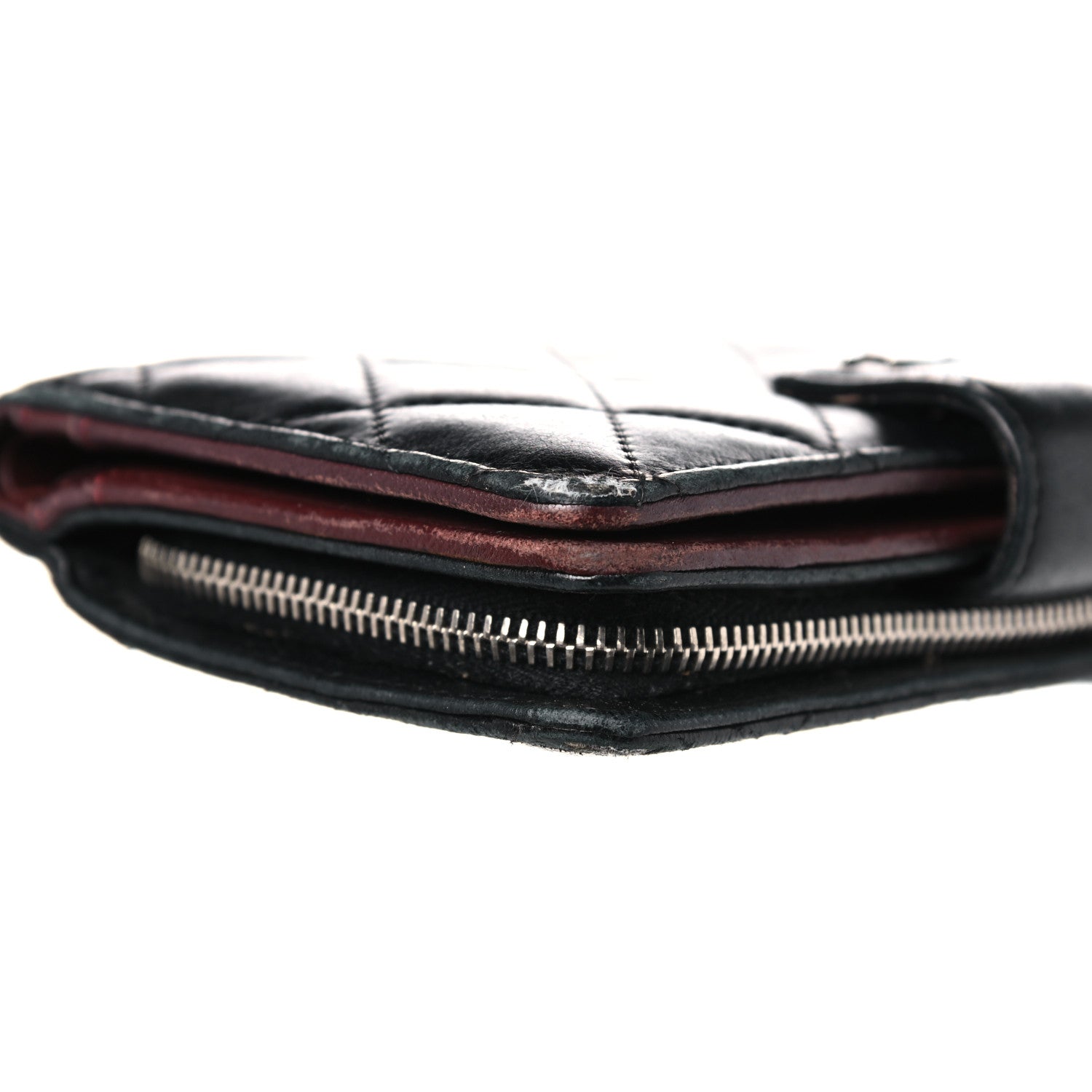 Chanel Lambskin Quilted Zipped Pocket Wallet Black 10 of 20