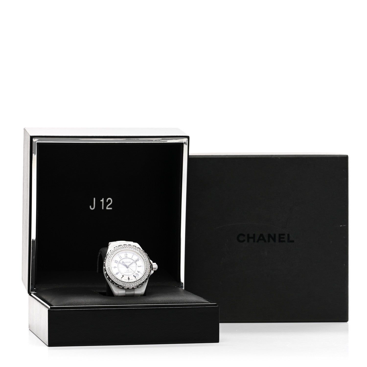 Chanel Stainless Steel Ceramic Diamond Pave Bezel 38mm J12 Automatic Watch White 5 of 5