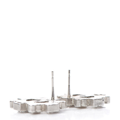 Chanel Swarovski Crystal CC Earrings Silver 3 of 5
