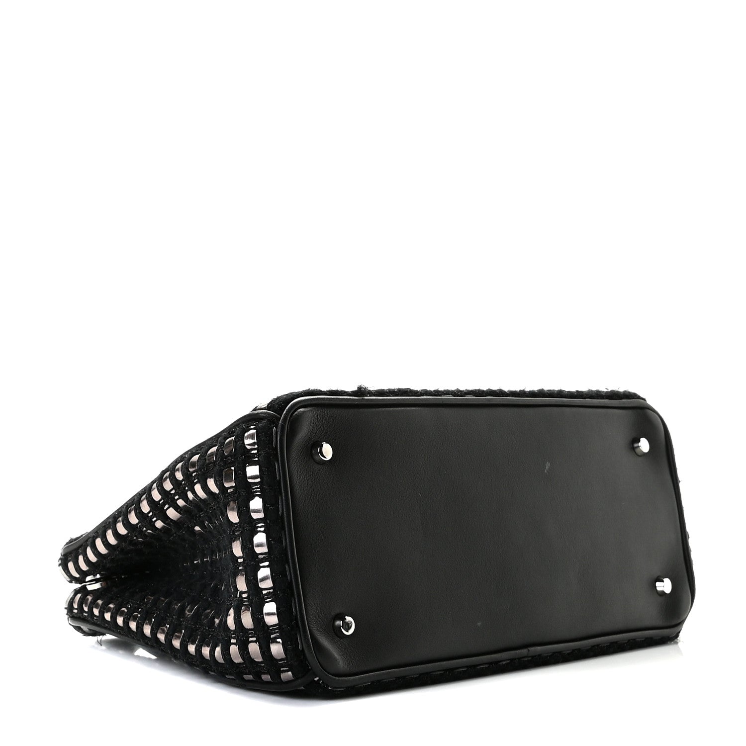 Christian Dior Metallic Tweed Small Diorissimo Black Silver 4 of 11