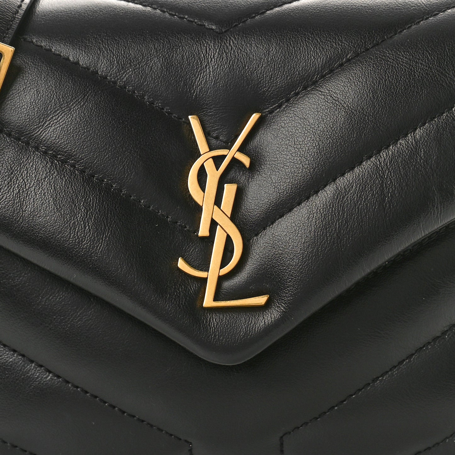 Calfskin Y Quilted Monogram Toy Loulou Crossbody Bag Black