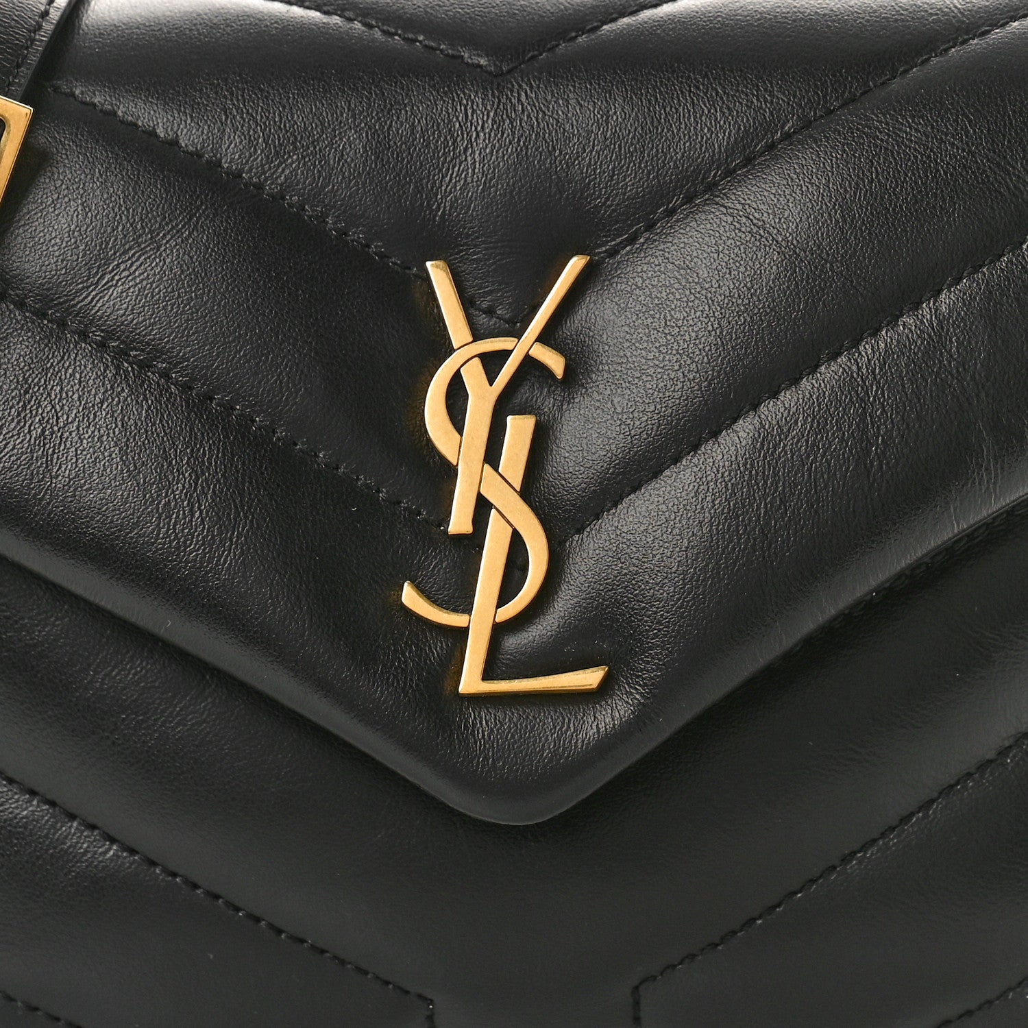 Saint Laurent Calfskin Y Quilted Monogram Toy Loulou Crossbody Bag Black 8 of 12