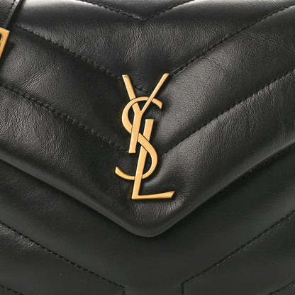 Saint Laurent Calfskin Y Quilted Monogram Toy Loulou Crossbody Bag Black 8 of 12