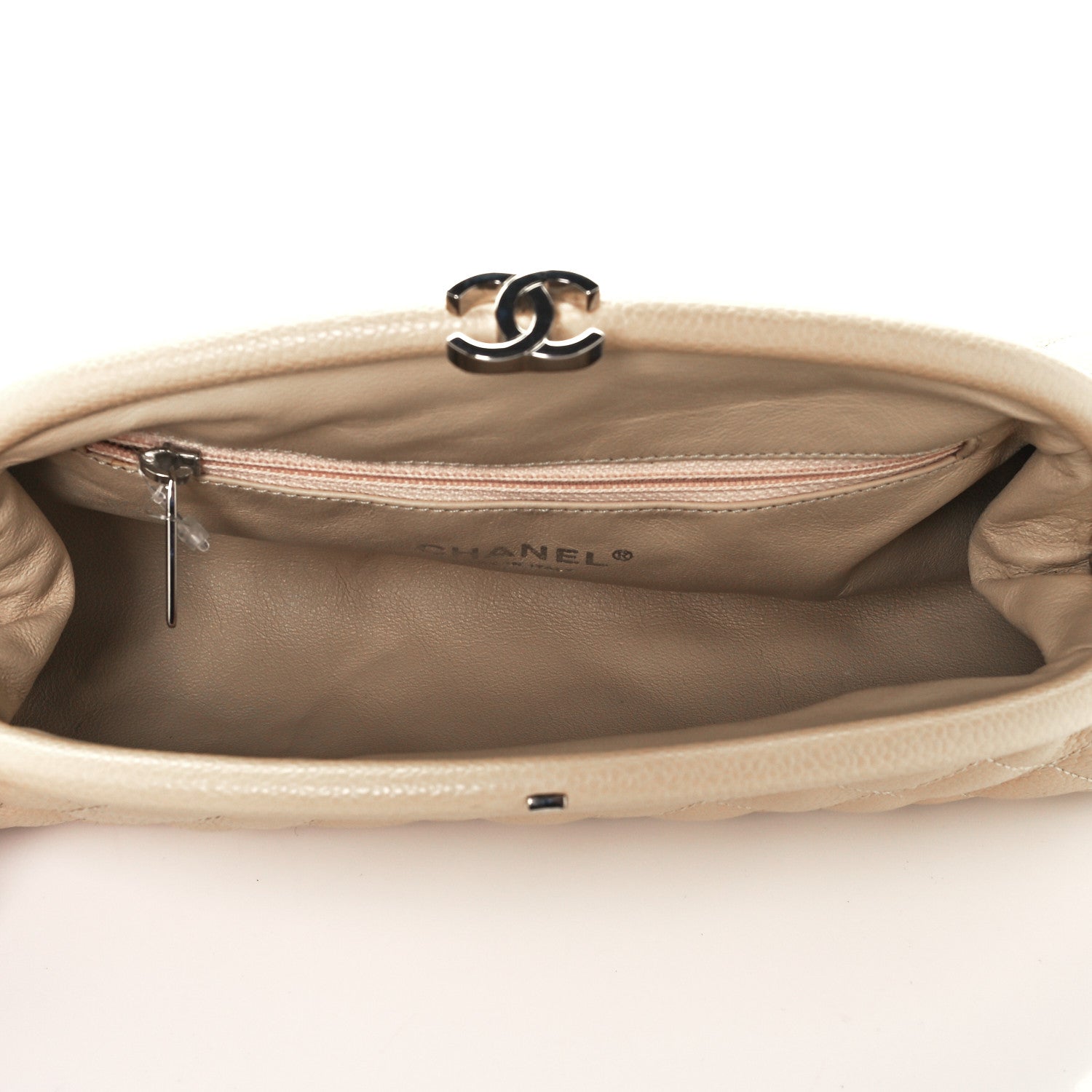 Chanel Caviar Quilted Timeless Clutch Beige 5 of 11