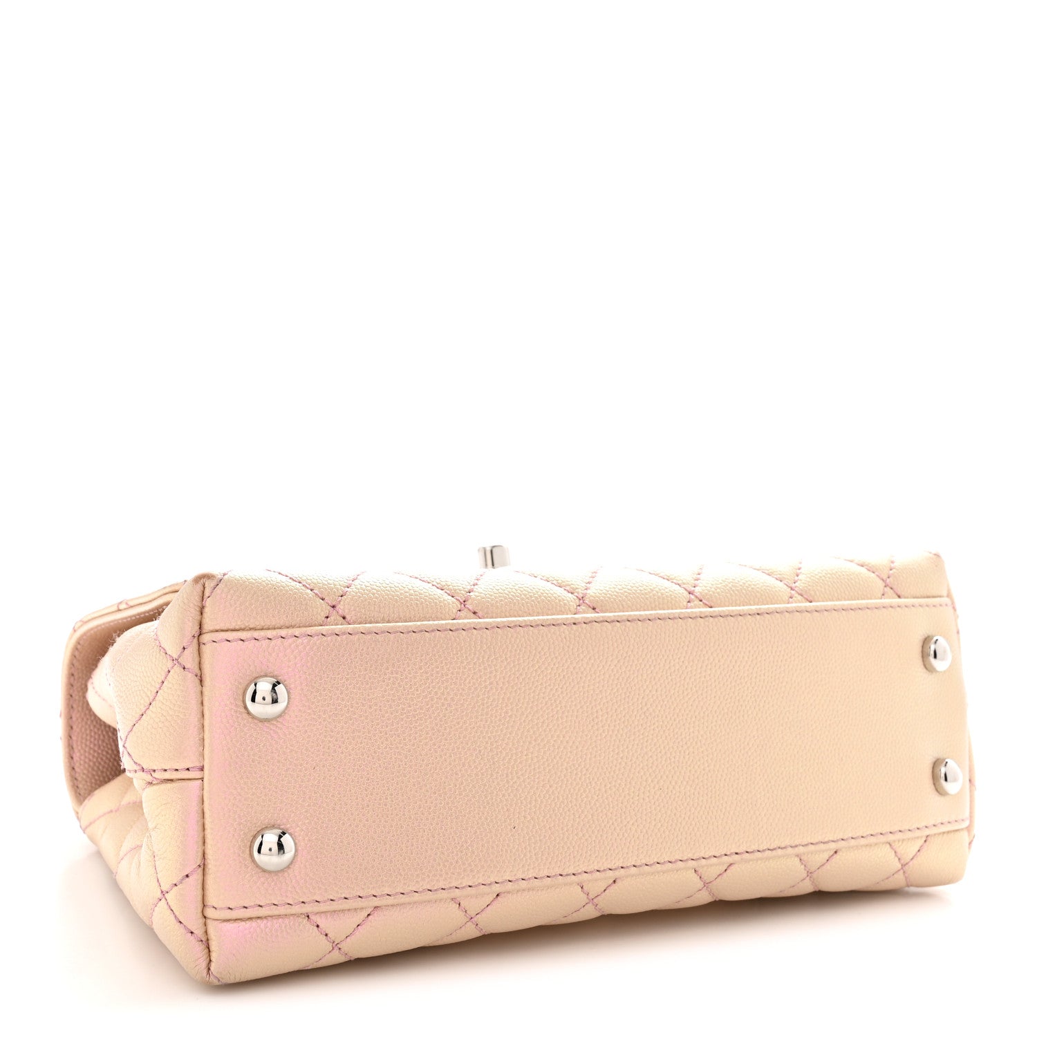 Chanel Iridescent Caviar Quilted Mini Coco Handle Flap Pink 4 of 12