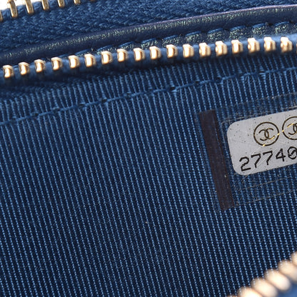 Chanel Iridescent Caviar Quilted Clutch With Chain Dark Blue 10 of 14