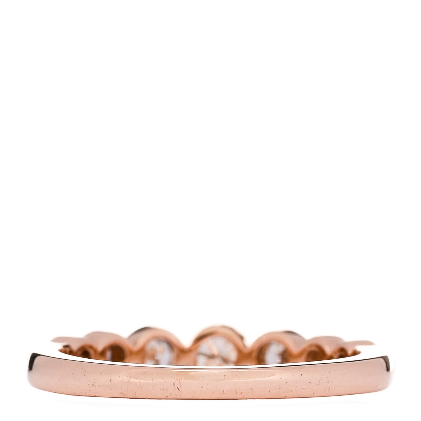 18K Rose Gold Diamond Jazz Graduated Band Ring 53 6.25