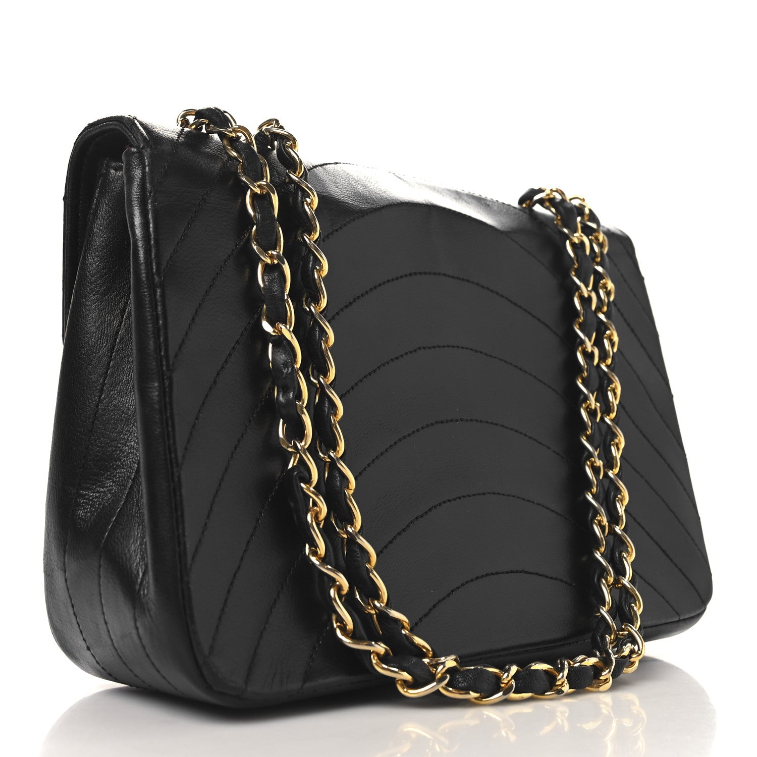 Chanel Lambskin Ribbon Quilted Small Single Flap Black 3 of 12