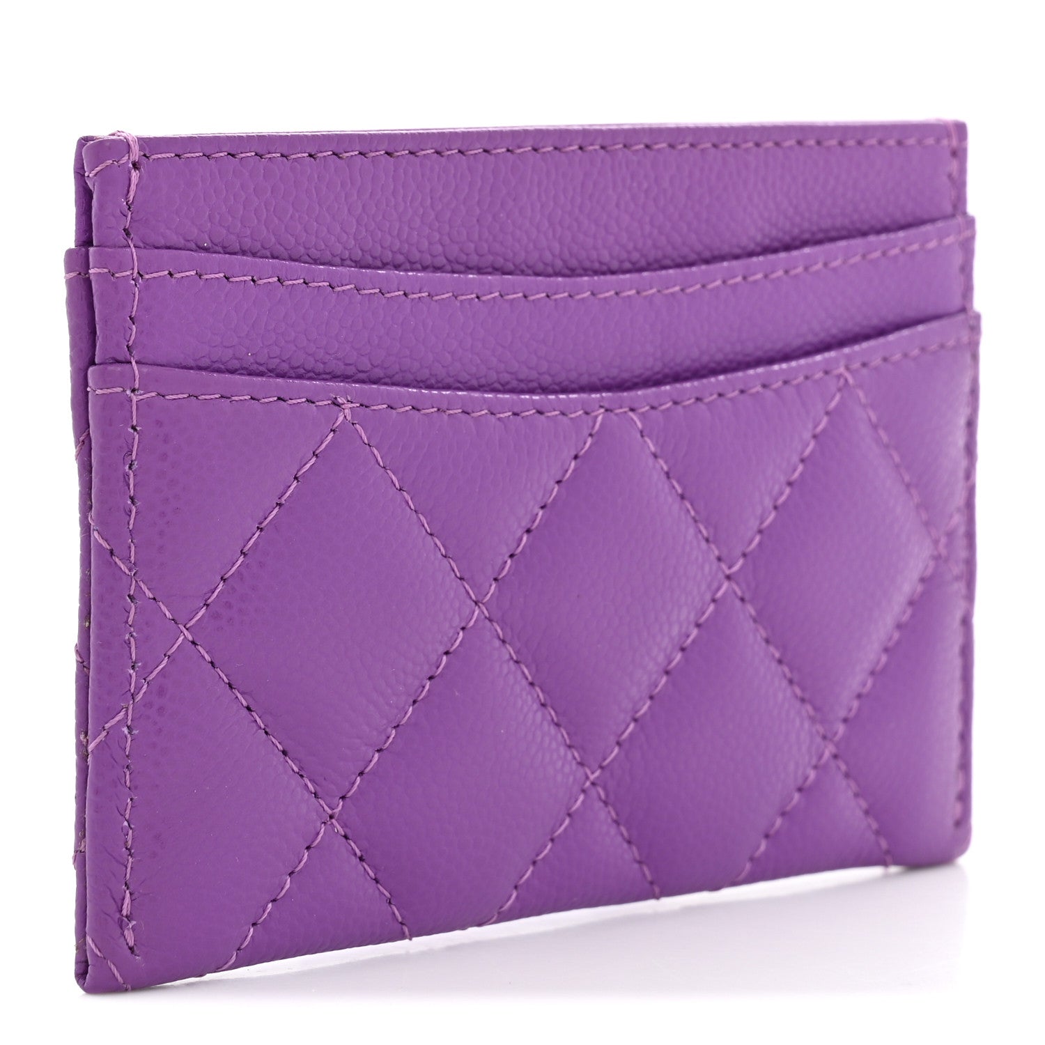 Chanel Caviar Quilted Card Holder Purple 3 of 7