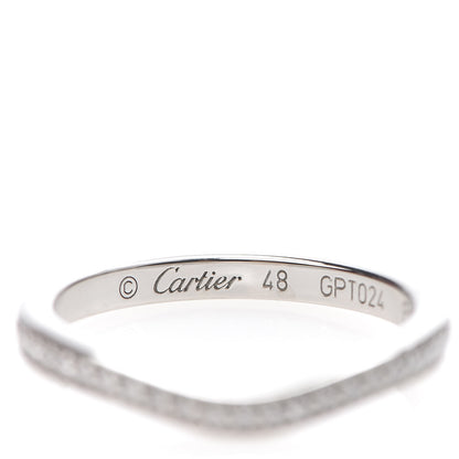Cartier Platinum Diamond Ballerine Wedding Band Ring 48 4.5 5 of 6