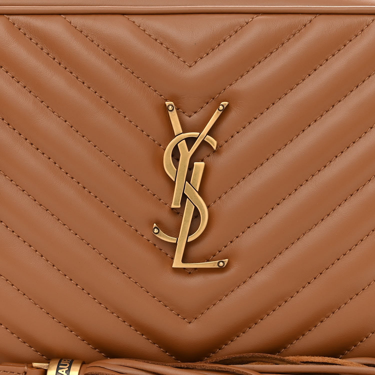Saint Laurent Calfskin Matelasse Monogram Lou Camera Bag Cinnamon 8 of 10