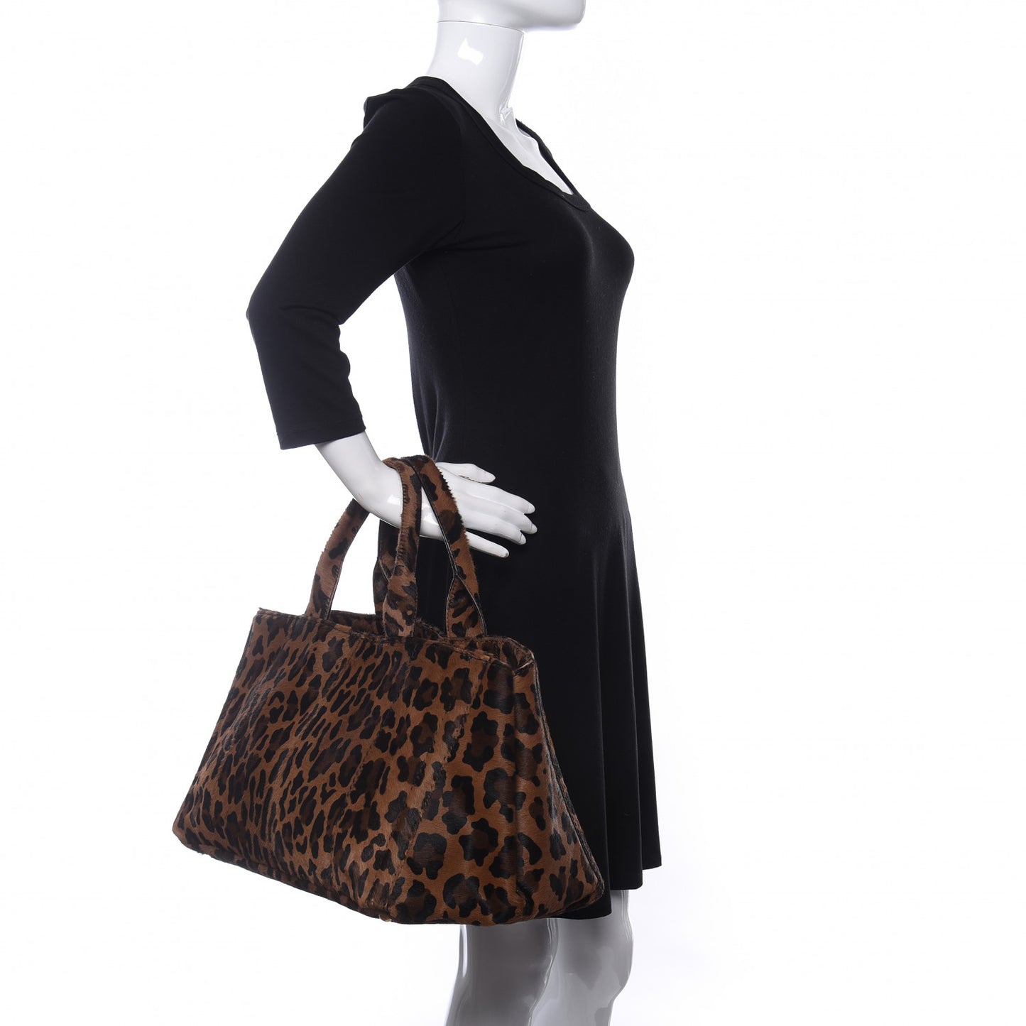 Calf Hair Leopard Print Satchel