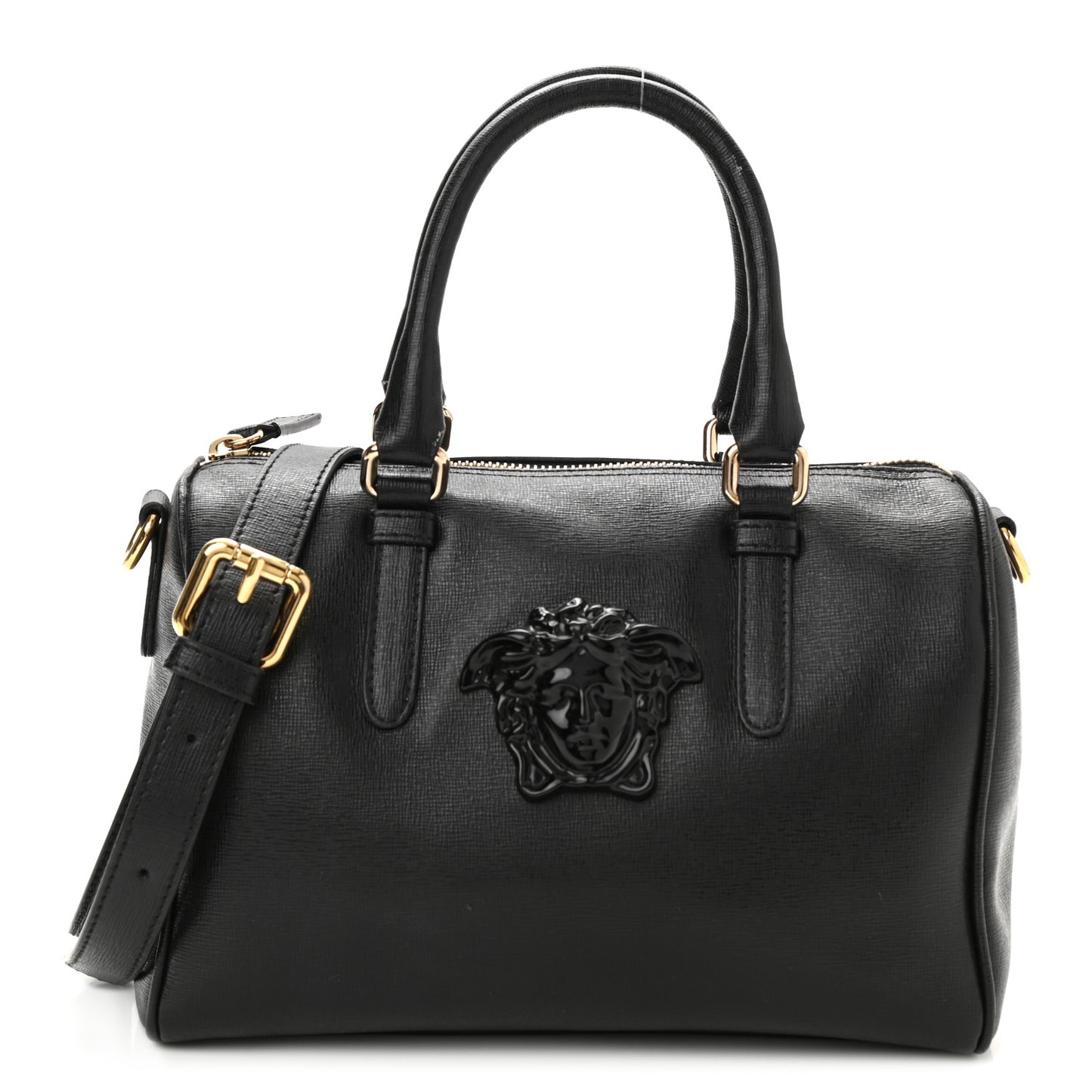 Saffiano Calfskin Palazzo Duffle Bag Black