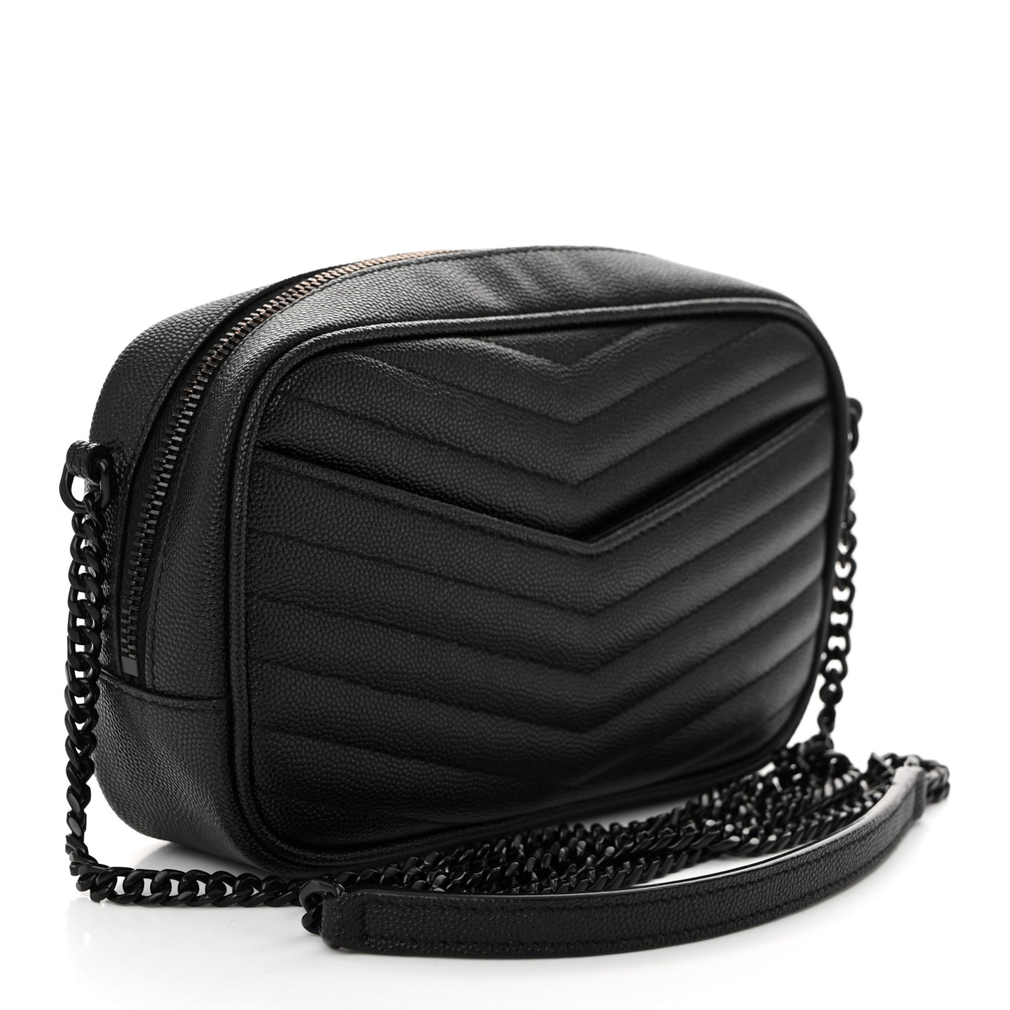 Grain De Poudre Matelasse Monochrome Monogram Mini Lou Camera Bag Black