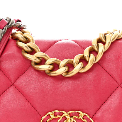 Chanel Lambskin Quilted Medium Chanel 19 Flap Dark Pink 8 of 11
