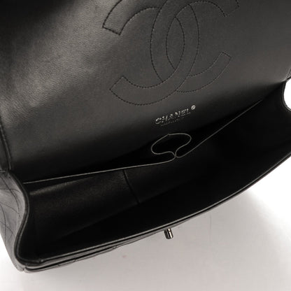 Chanel Crumpled Calfskin Quilted Jumbo Double Flap So Black 6 of 8