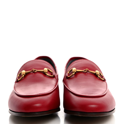 Gucci Lambskin Womens Brixton Horsebit Loafers 35 Hibiscus Red 2 of 9