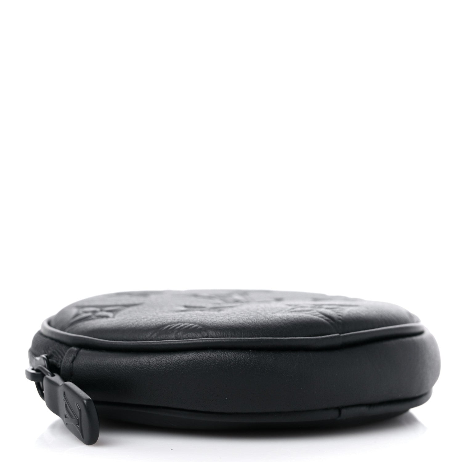 Louis Vuitton Calfskin Shadow Monogram Round Coin Purse Black 3 of 7