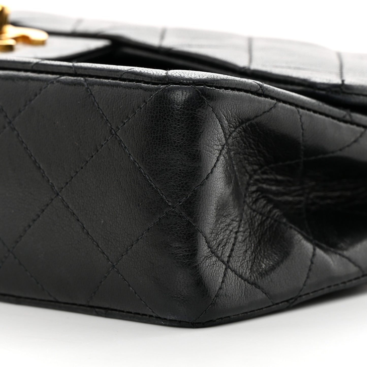 Lambskin Quilted Small Double Flap Black