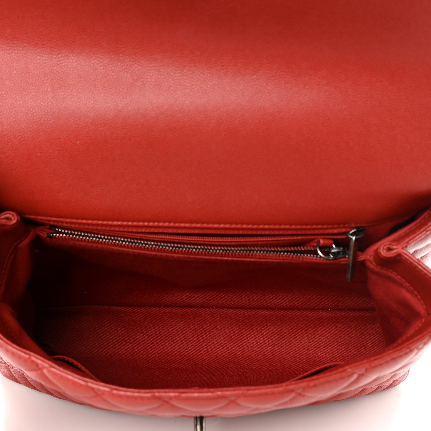 Chanel Caviar Quilted Medium Coco Handle Flap Dark Red 5 of 14