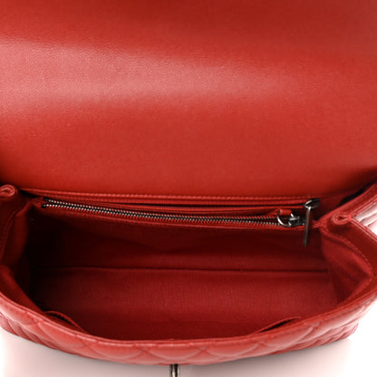 Chanel Caviar Quilted Medium Coco Handle Flap Dark Red 5 of 14