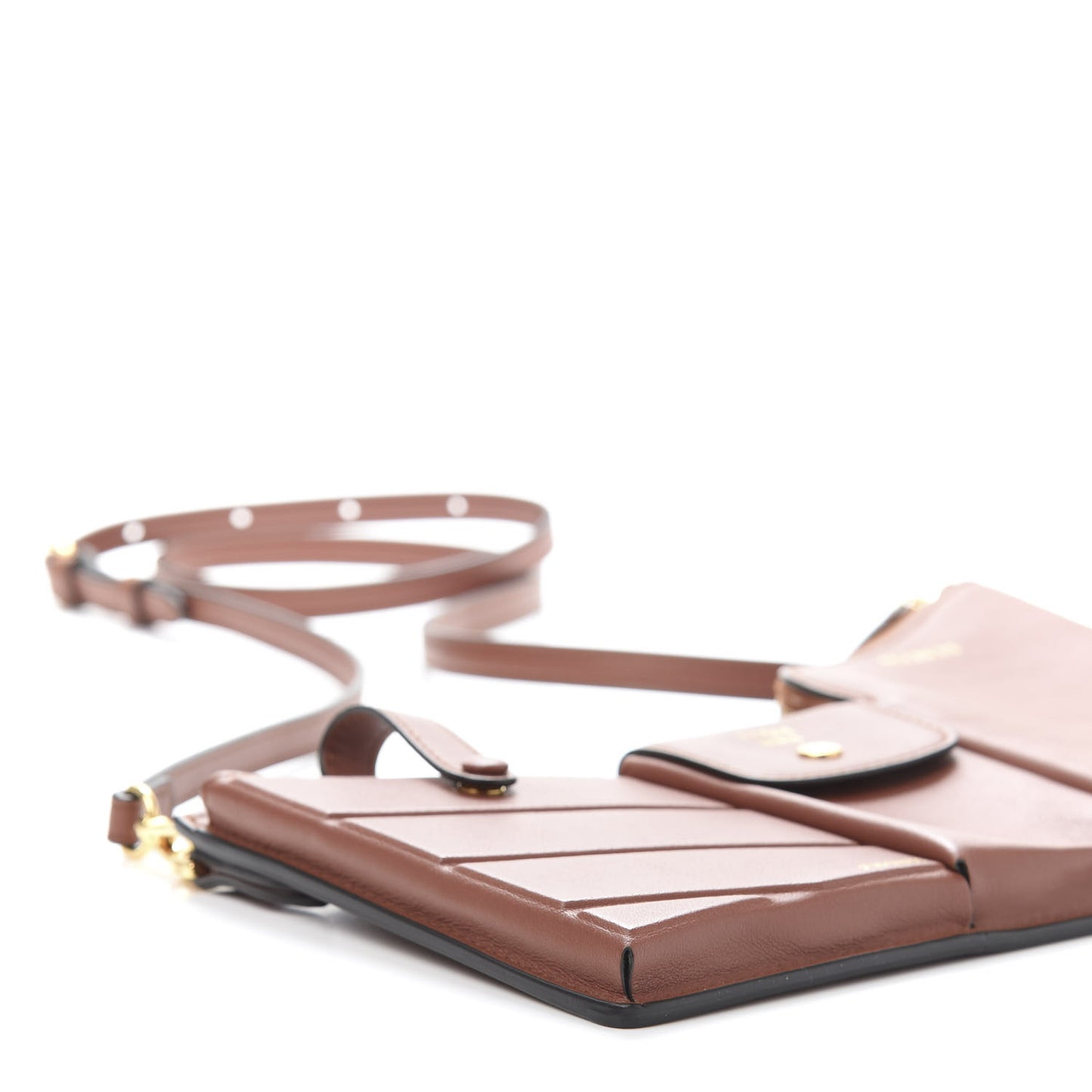 Vitello Grace Matte Mini 3 Pocket Mini Crossbody Bag Rust