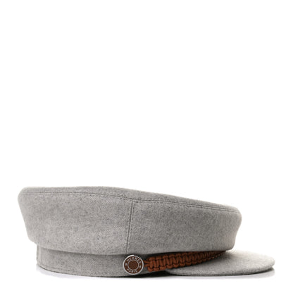 Hermes Cashmere Swift Braided Deauville Cap 57 Gris Flanelle Gold 4 of 9