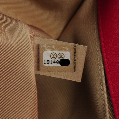 Chanel Lambskin Chevron Quilted Medium Boy Flap Dark Pink 7 of 7