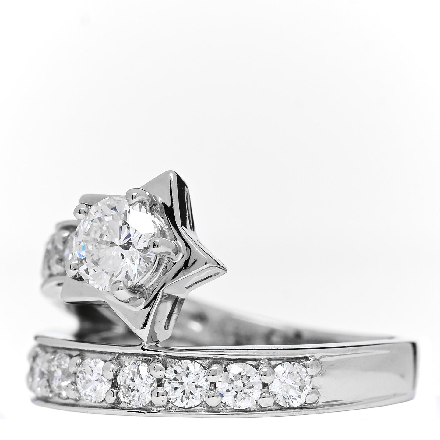 Platinum Diamond 1.50ctw Shooting Star Ring  53 6.5