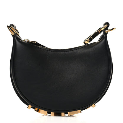 Fendi Vitello Grace Matte Nano Fendigraphy Hobo Charm Black 1 of 10