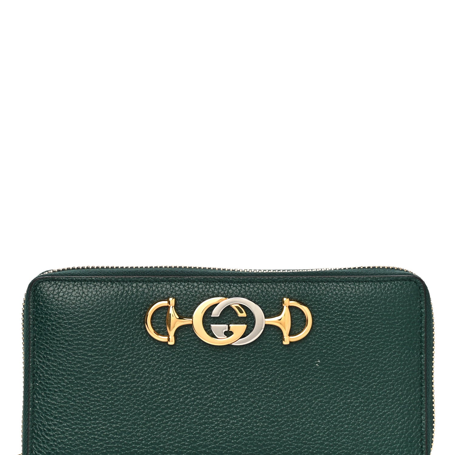 Gucci Grainy Calfskin Zumi Zip Around Wallet Vintage Green 6 of 11