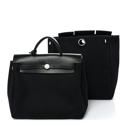 Hermes Toile Vache Calfskin Herbag 30 PM Backpack Black 10 of 10