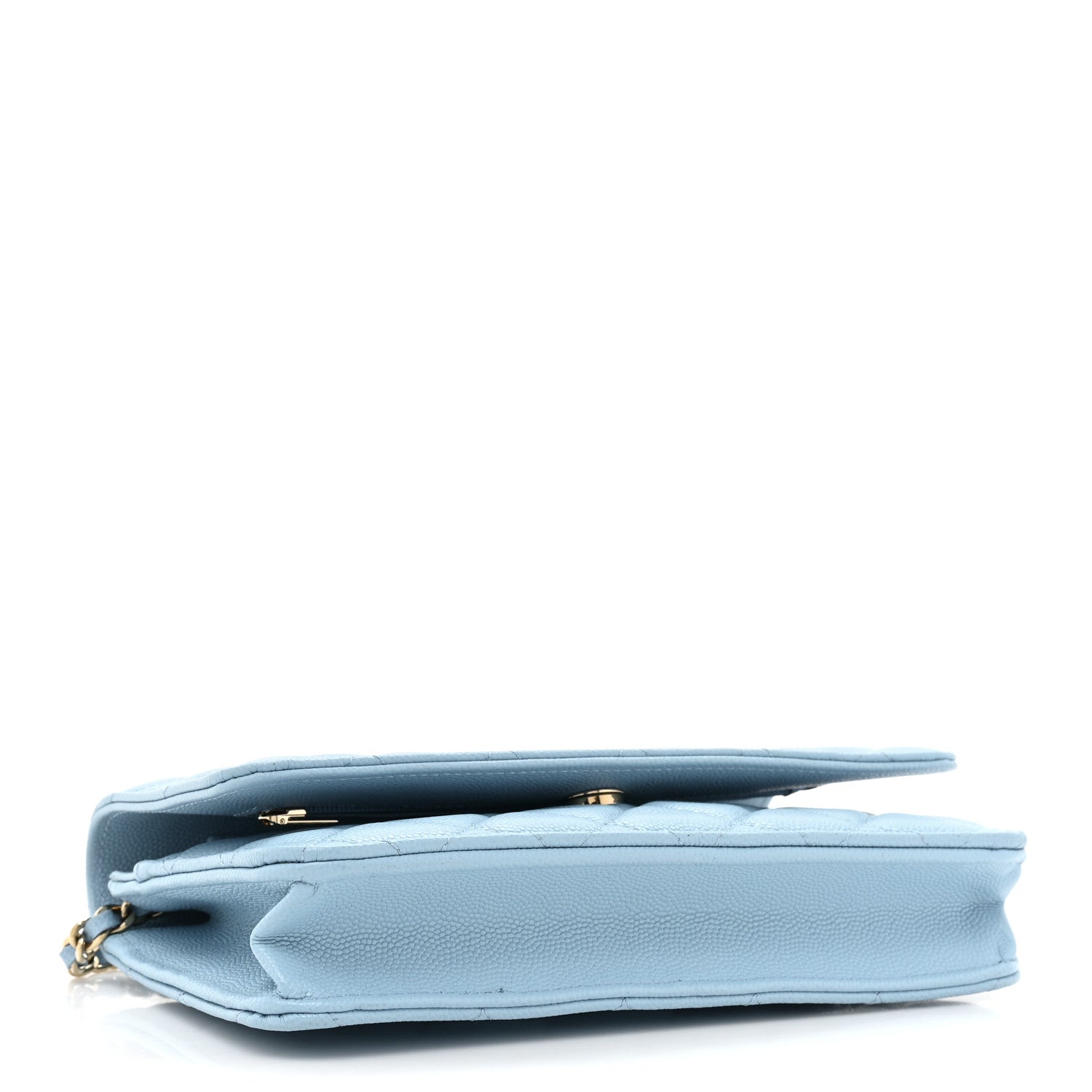Chanel Caviar Quilted Wallet on Chain WOC Light Blue 4 of 16