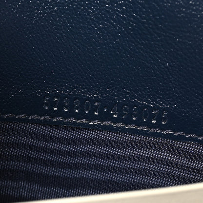 Gucci Vintage Effect Calfskin Matelasse Diagonal Torchon GG Marmont Chain Wallet Mystic White Blue Agata 7 of 10