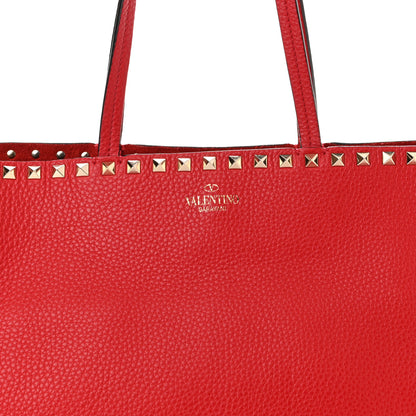 Valentino Garavani Grained Calfskin Rockstud Shoulder Tote Rouge Pur 7 of 9
