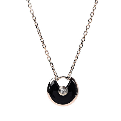Cartier 18K Pink Gold Diamond Black Onyx XS Amulette de Cartier Pendant Necklace 4 of 8