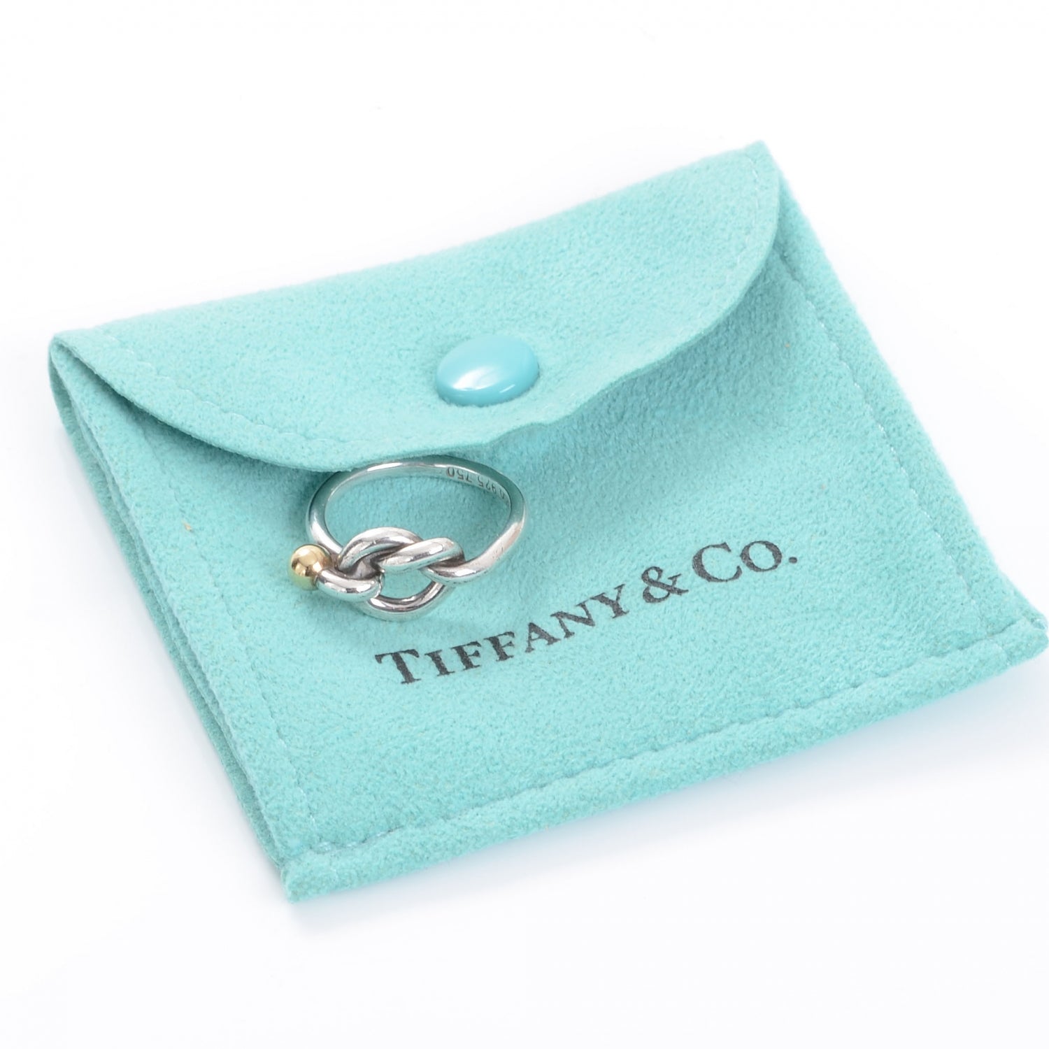 Tiffany Sterling Silver and 18K Yellow Gold Love Knot Ring 4 3 of 5