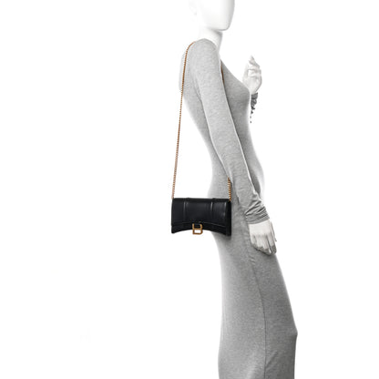 Balenciaga Shiny Box Calfskin Hourglass Chain Bag Black 2 of 13